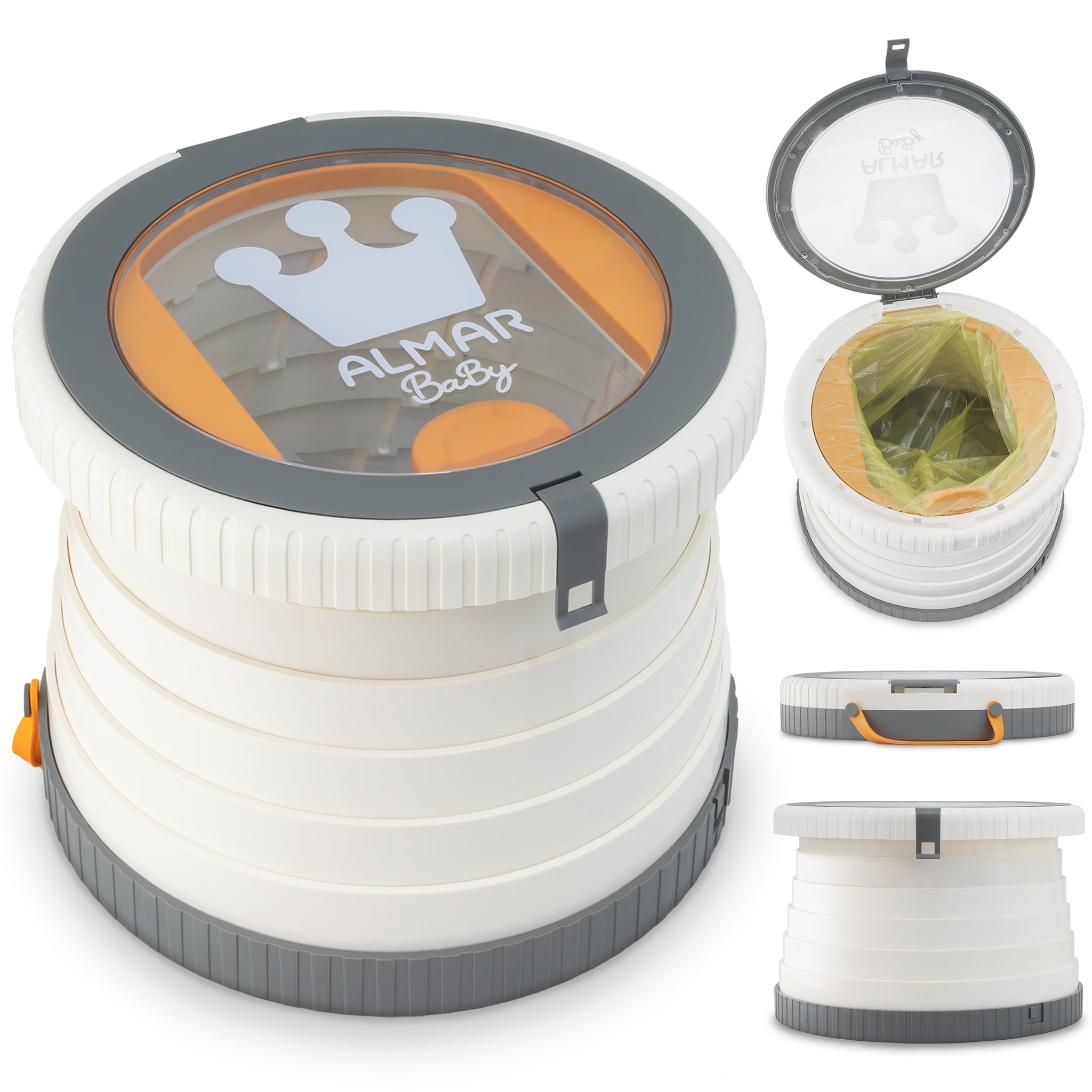 Orinal plegable portátil con tapa