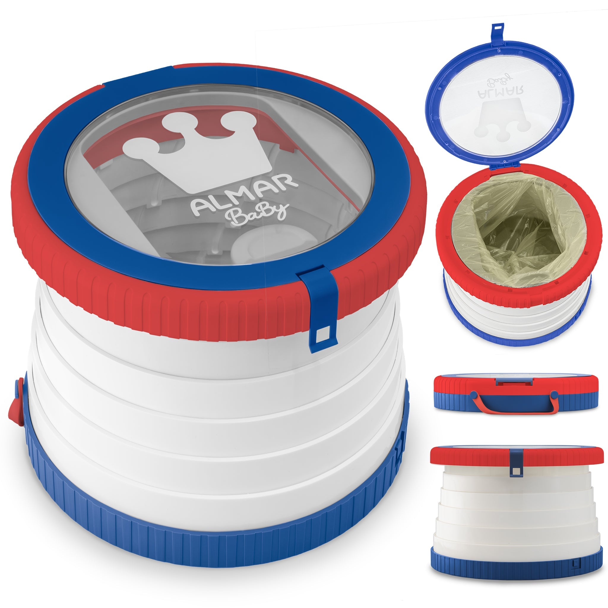 Orinal plegable portátil con tapa
